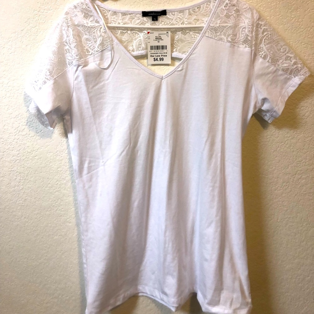 White Tee with Lace